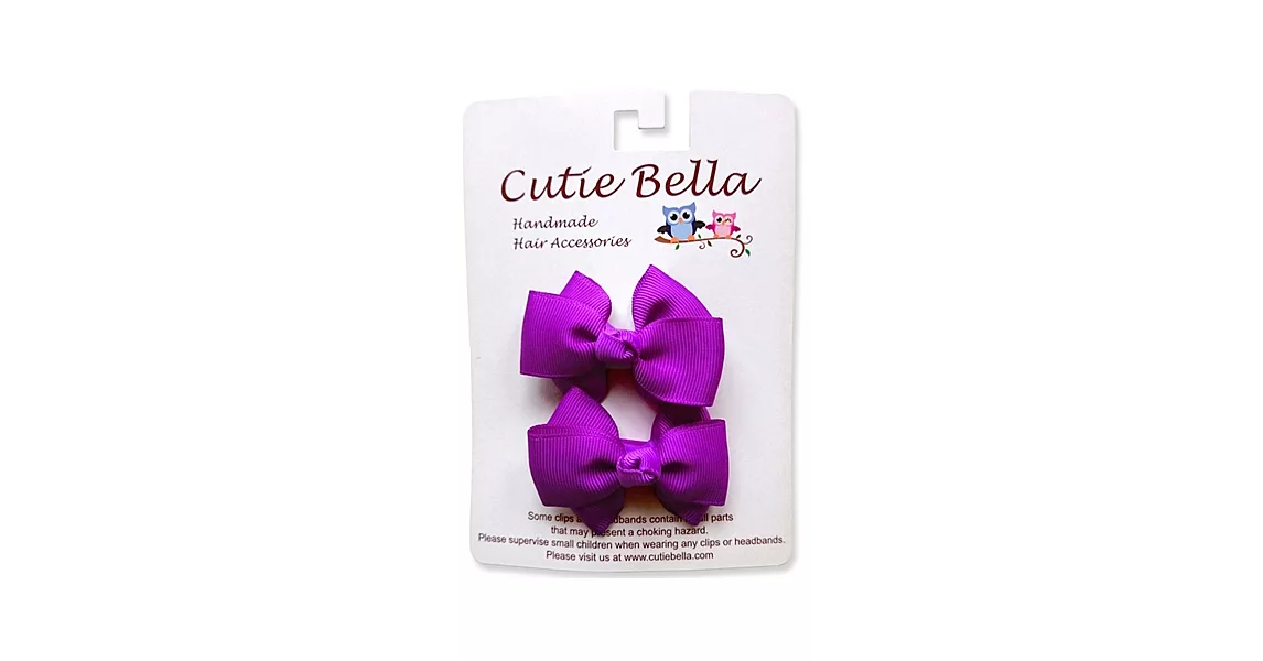 Cutie Bella小蝴蝶結髮夾二入組-Violet
