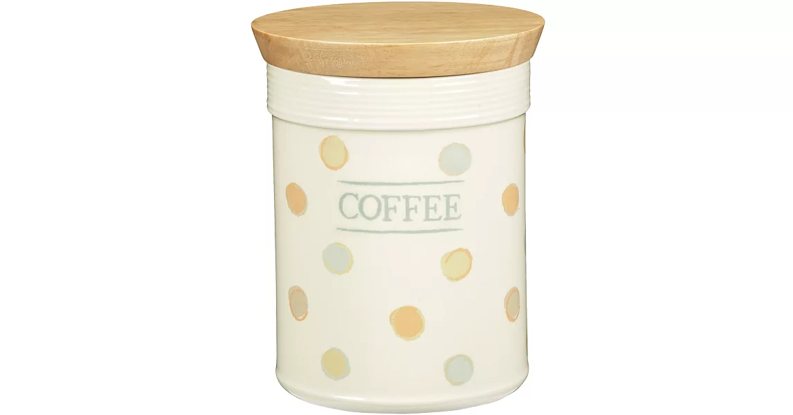 《KitchenCraft》咖啡木蓋陶罐(復古點)