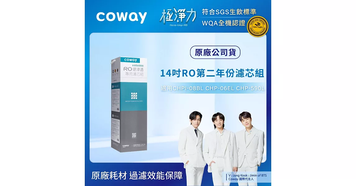 Coway 濾淨智控飲水機 專用濾芯組【14吋第二年份】