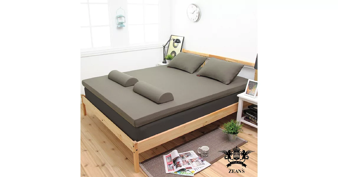 [黎安思-Zean’s] 細緻波浪面竹炭釋壓記憶床墊{單人10cm}3色選森綠色