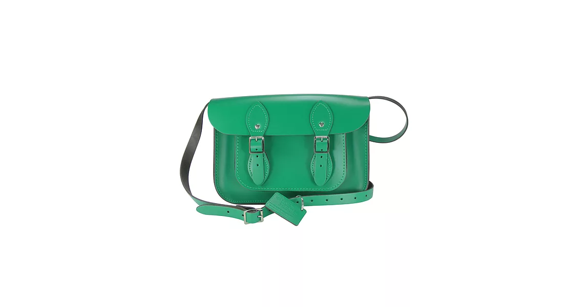 【The Leather Satchel Co.】11吋 英國手工牛皮劍橋包 肩背 側背手拿包 精湛工藝 新款磁釦設計方便開啟(薄荷藍)