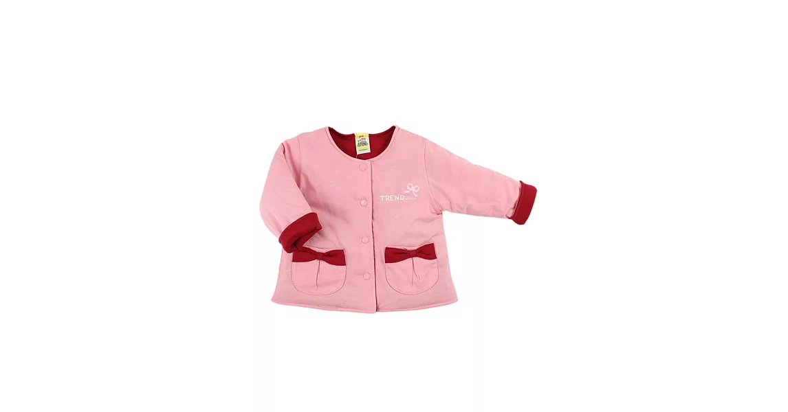 【愛的世界】MYBABY小兔花園系列純棉舖棉兩面穿外套-台灣製-80粉紅色