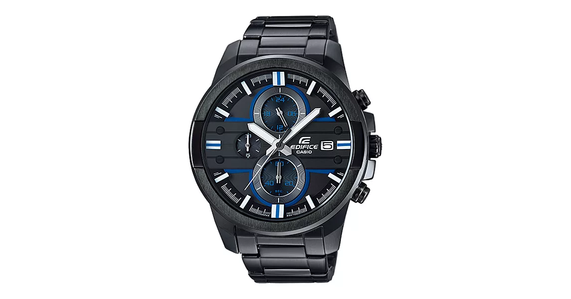 CASIO EDIFICE 競速未來三眼計時賽車腕錶-藍x黑