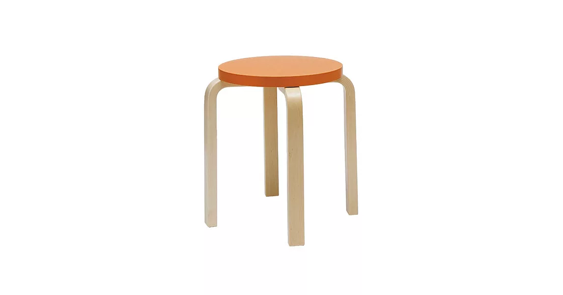 Artek Stool E60 四腳圓凳 Paimio 特別版（橙橘椅面）