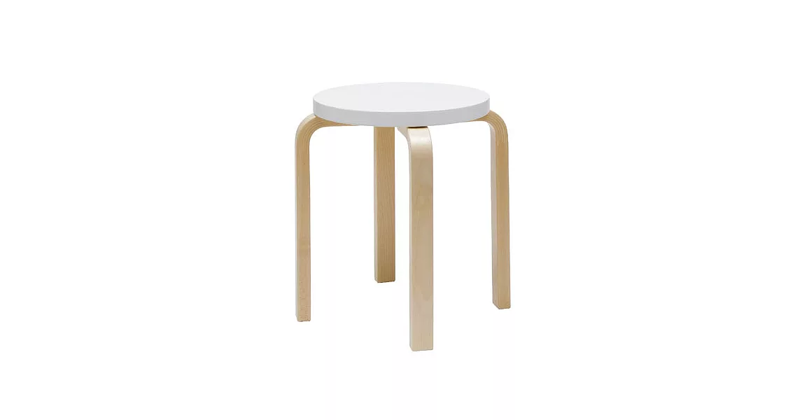 Artek Stool E60 四腳圓凳 Paimio 特別版（純白椅面）