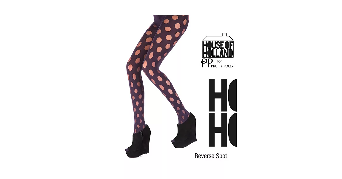 英國進口【House of Holland】時尚圓點花紋彈性褲襪(紫色)                              Free SIZE