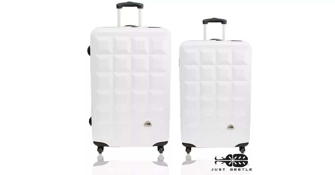 行李箱｜24+20吋【JUST BEETLE】愛上巧克力系列ABS材質霧面輕硬殼二件組旅行箱行李箱其他白色