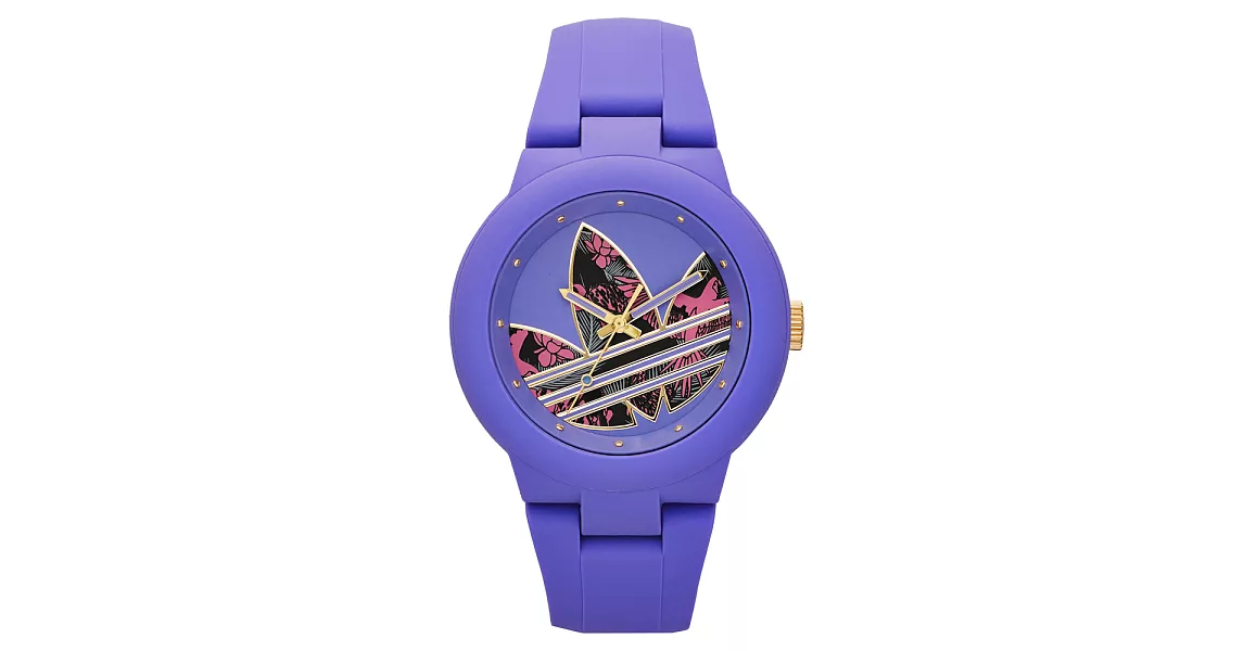 adidas 翻轉世界三葉休閒腕錶-塗鴉x紫
