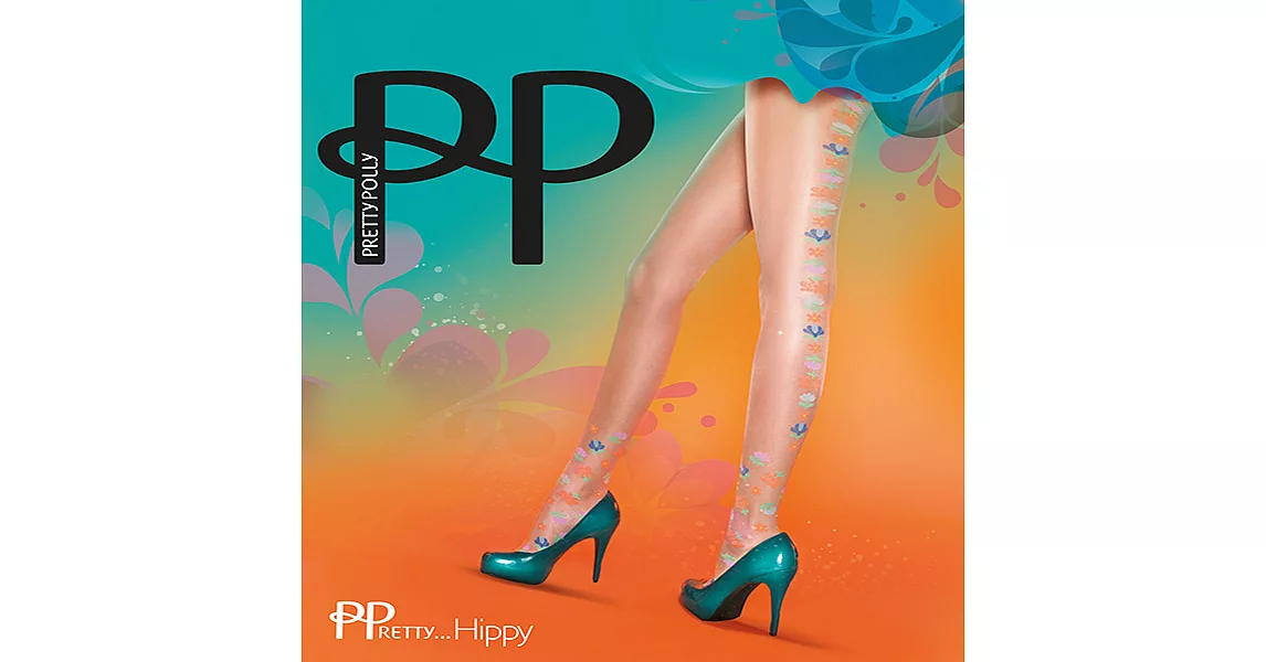 『摩達客』英國進口義製Pretty Polly 浪漫可愛嬉皮彩色花紋透明                              Free  SIZE