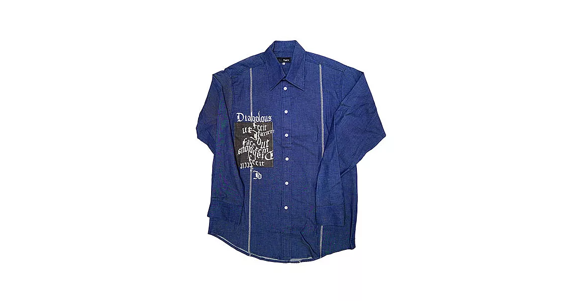 英國進口【Higgins】藍色設計休閒襯衫M