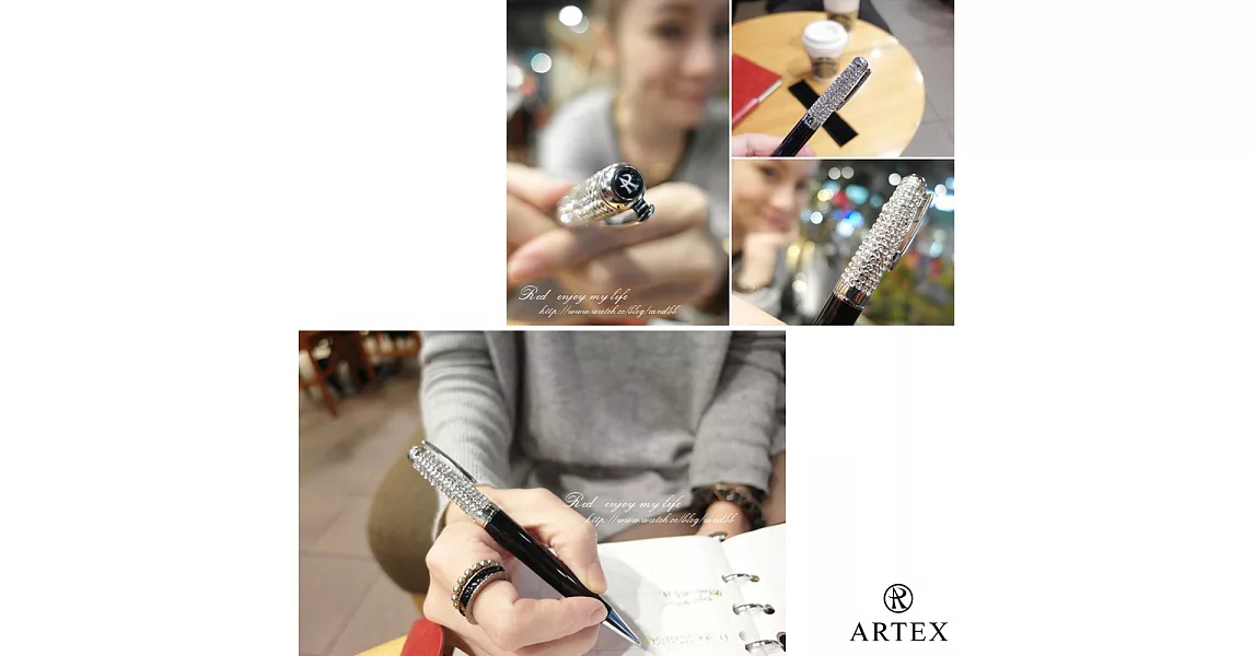 ARTEX 耀動水鑽長版半節原子筆 施華洛世奇元素 大滿鑽(賺!)