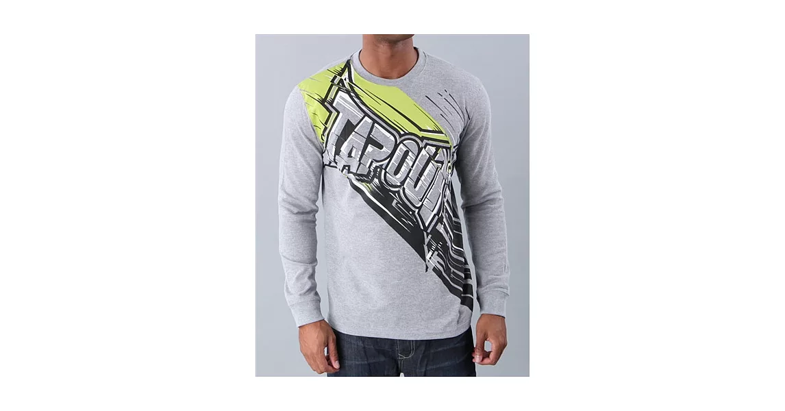 『摩達客』美國進口超人氣【Tapout】Zapp 灰色長袖T恤A-M