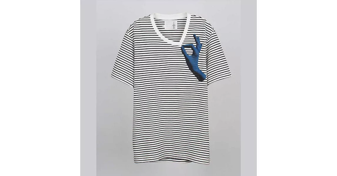 【摩達客】韓國進口EXO合作設計品牌DBSW Don’t Drag 別拉橫紋短T短袖T恤時尚潮TL灰色