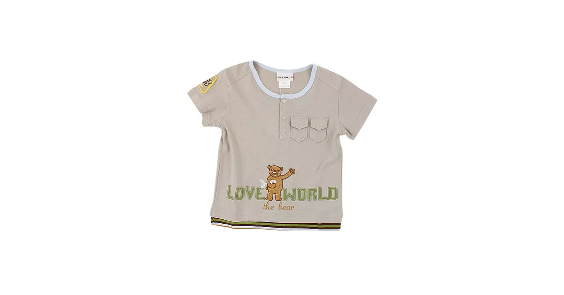 【愛的世界】純棉圓領短袖T恤-台灣製-95卡其色