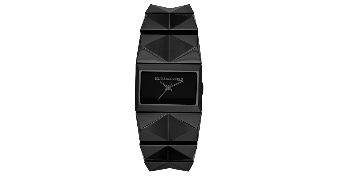 KARL LAGERFELD PERSPEKTIVE系列未來風尚設計手環錶-黑
