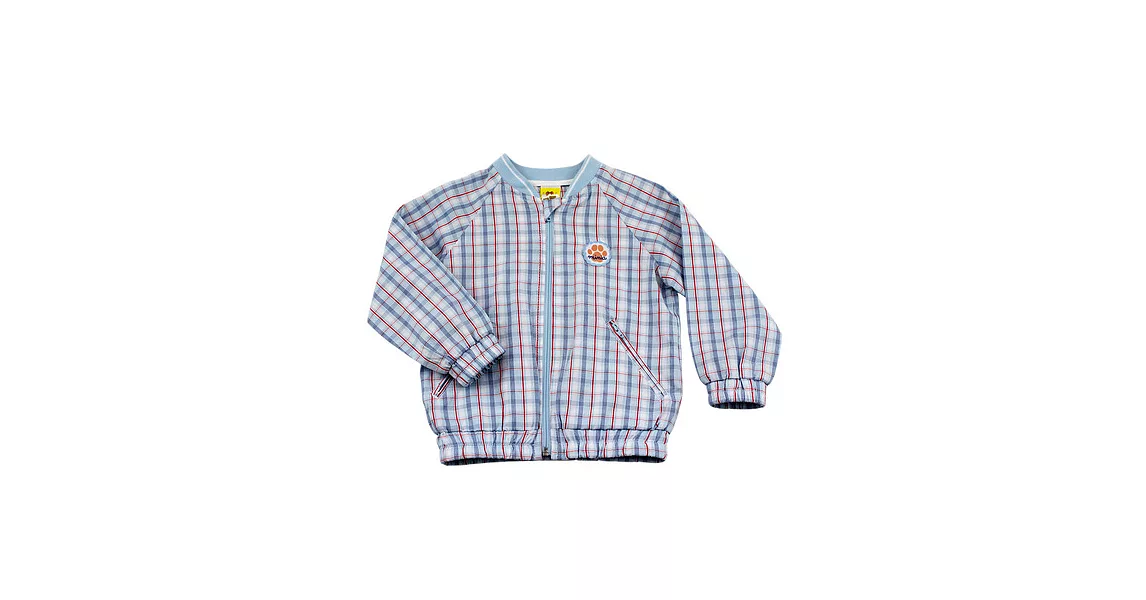 【愛的世界】純棉格紋長袖薄外套-台灣製-95淺藍色