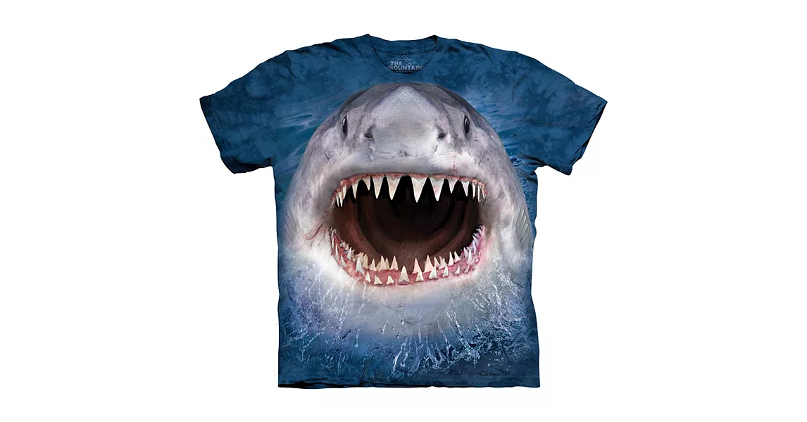 【摩達客】美國進口The Mountain 險惡鯊魚 純棉環保短袖T恤[現貨+預購]S青少年版