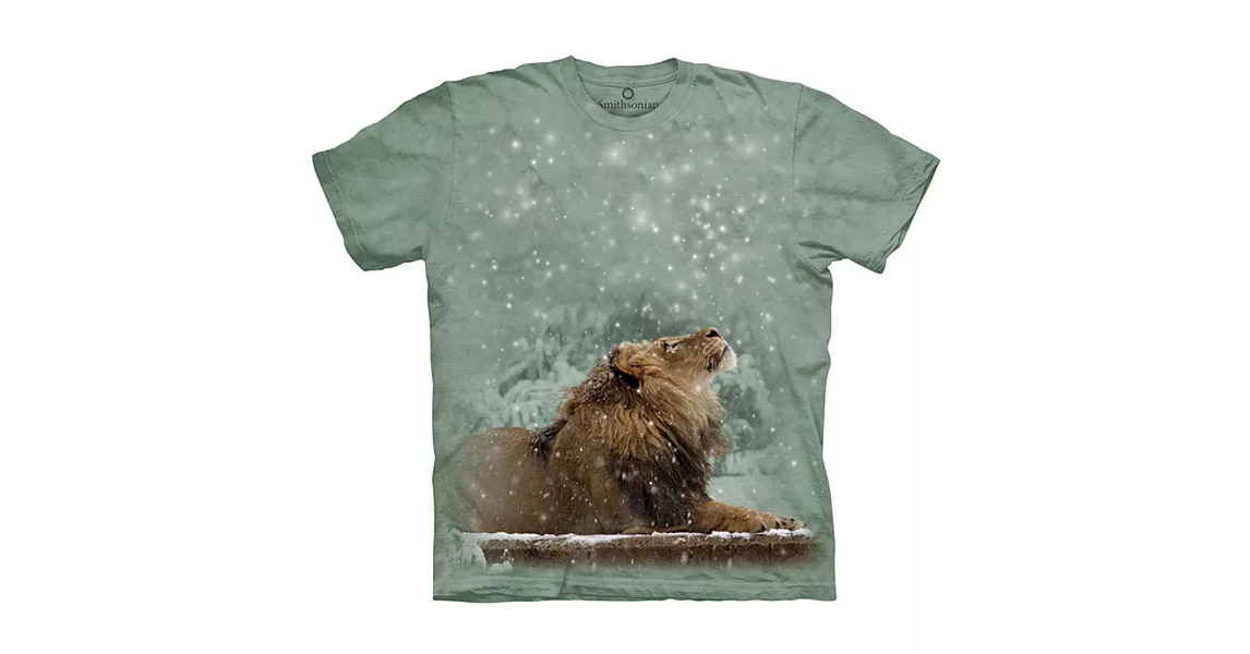 【摩達客】美國進口The Mountain Smithsonian系列 雪中獅 純棉環保短袖T恤[現貨+預購]2XL大人版