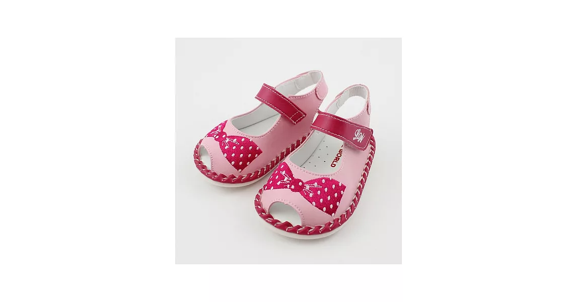 【愛的世界】LW蝴蝶結寶寶鞋/學步鞋-台灣製-13粉紅色