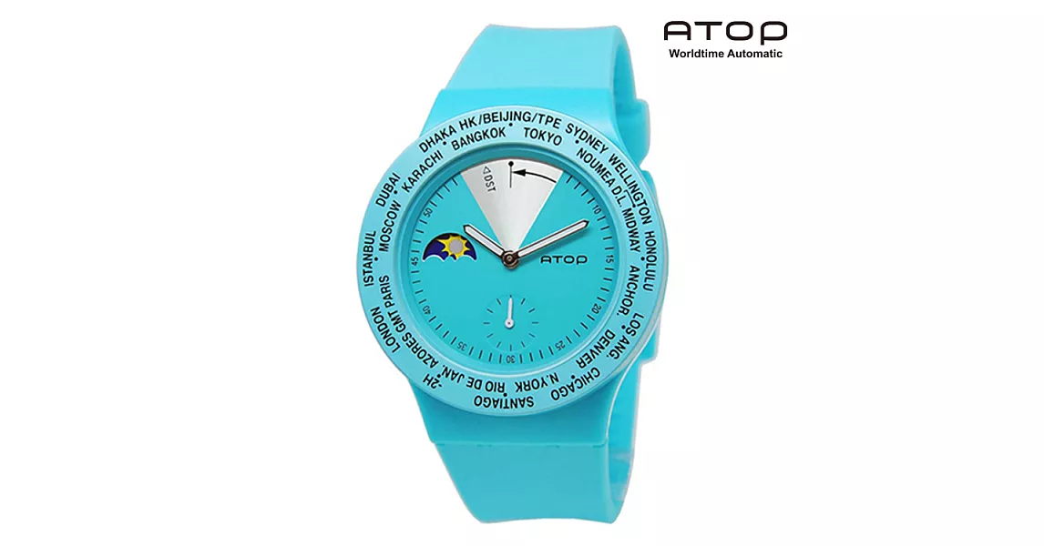 ATOP｜世界時區腕錶－24時區經典系列(蒂芬妮綠)