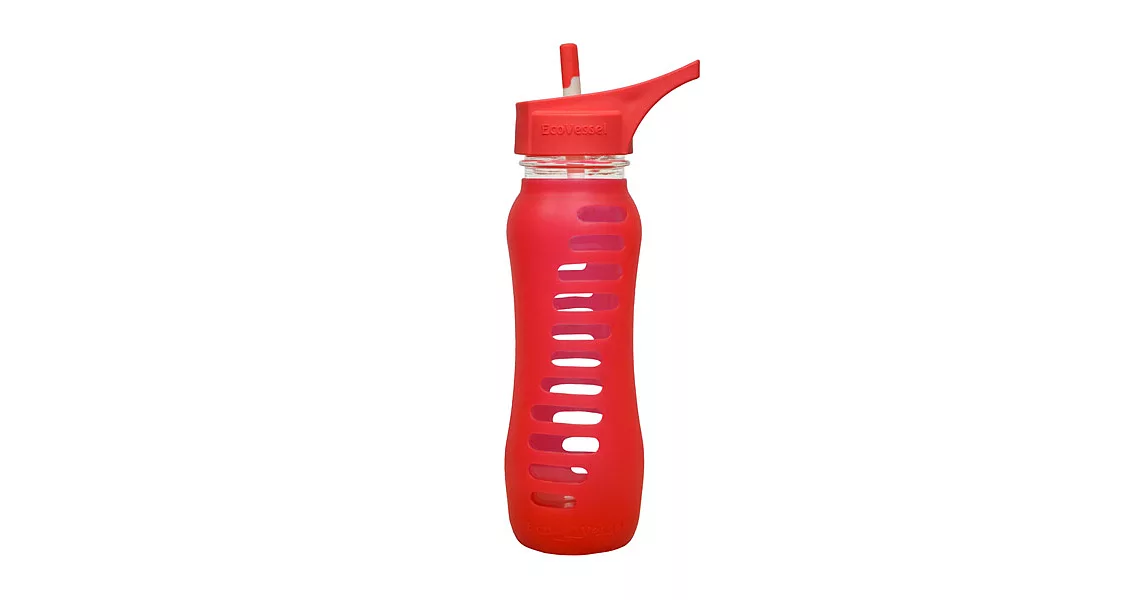 美國Eco Vessel 韻律防爆玻璃吸管式水瓶韻律紅