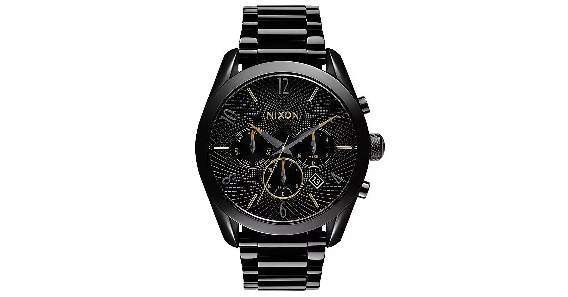 NIXON THE BULLET CHRONO先鋒計時網紋腕錶-黑