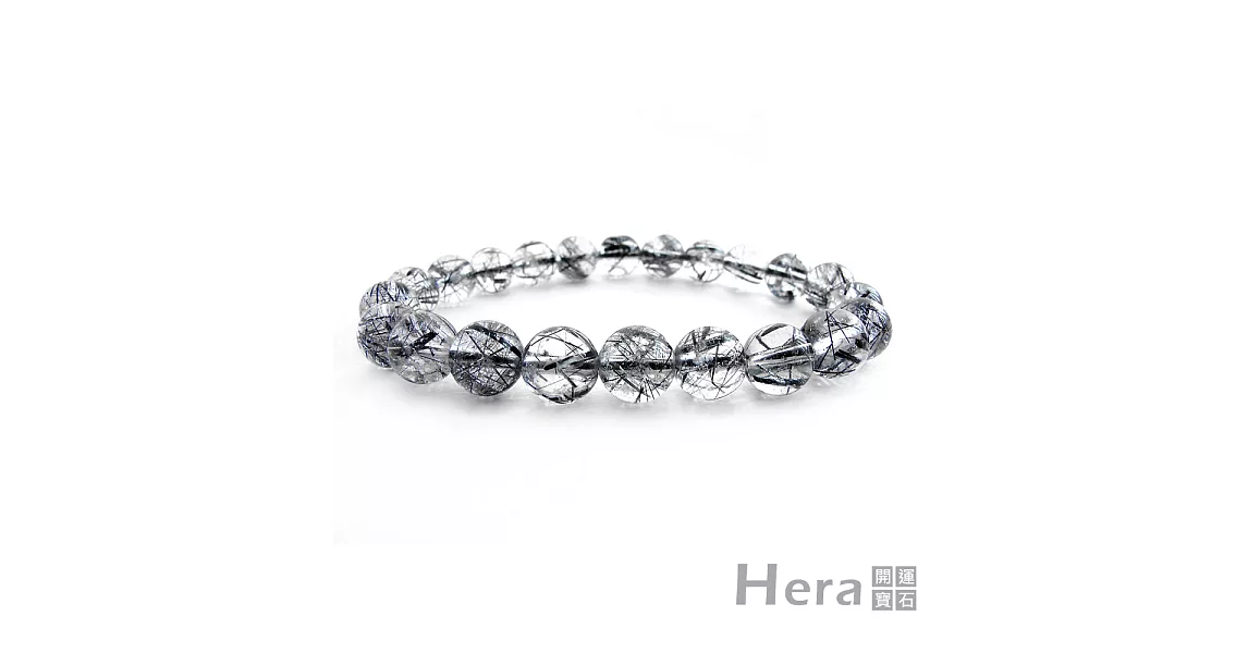 【Hera】赫拉 頂級晶透濃密黑髮晶手珠/手鍊(8mm)