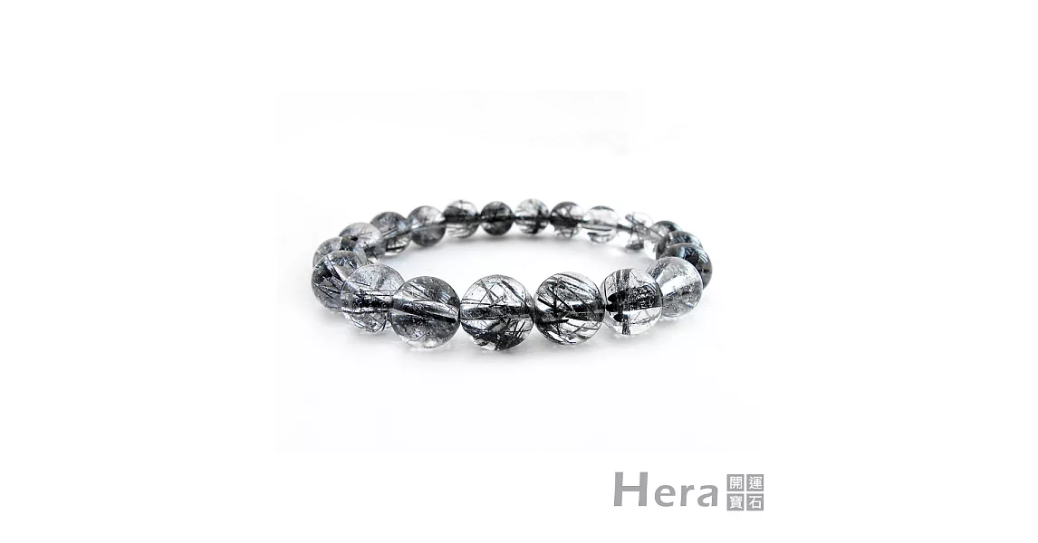 【Hera】赫拉 頂級晶透濃密黑髮晶手珠/手鍊(10mm)