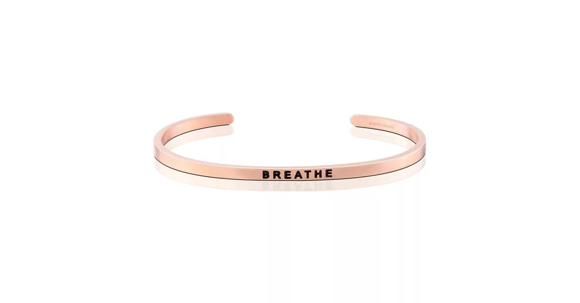 MANTRABAND 美國悄悄話手環 Breathe 慢慢呼吸 玫瑰金