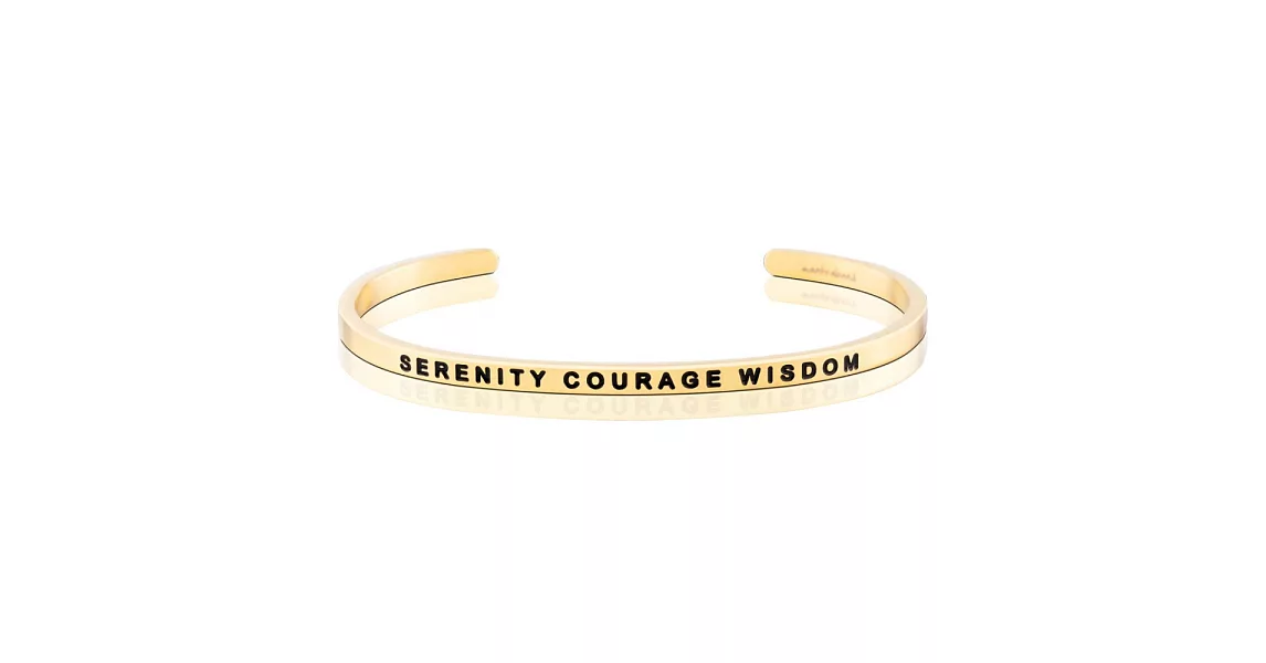 MANTRABAND 美國悄悄話手環 Serenity Courage Wisdom 金色