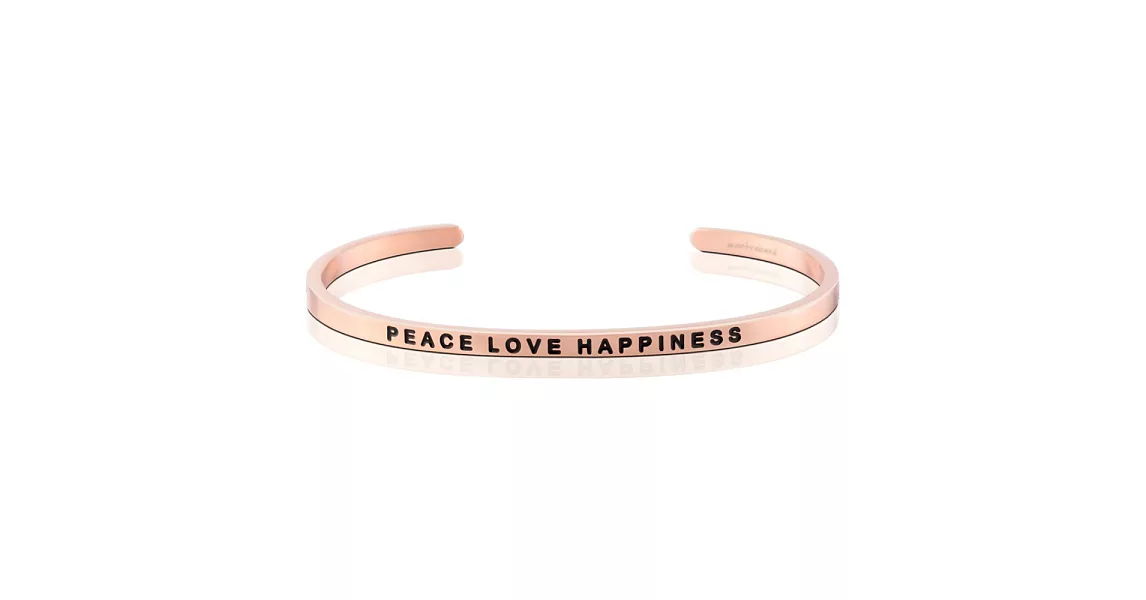 MANTRABAND 美國悄悄話手環 Peace Love Happiness  玫瑰金