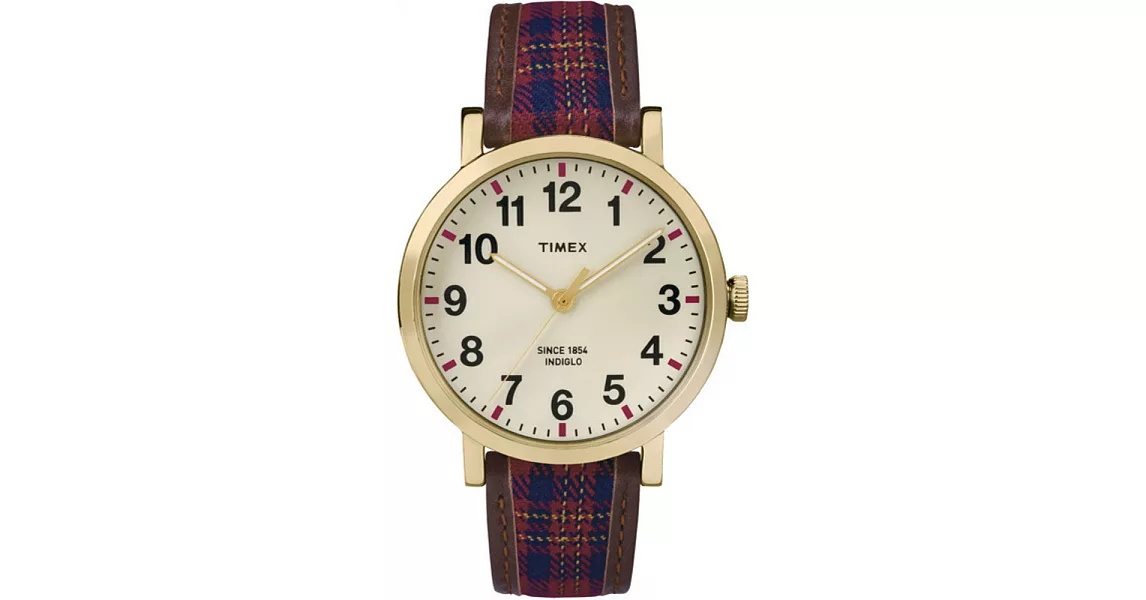 【TIMEX 】天美時經典復刻冷光系列腕錶 (米色/格紋 TXT2P69600)