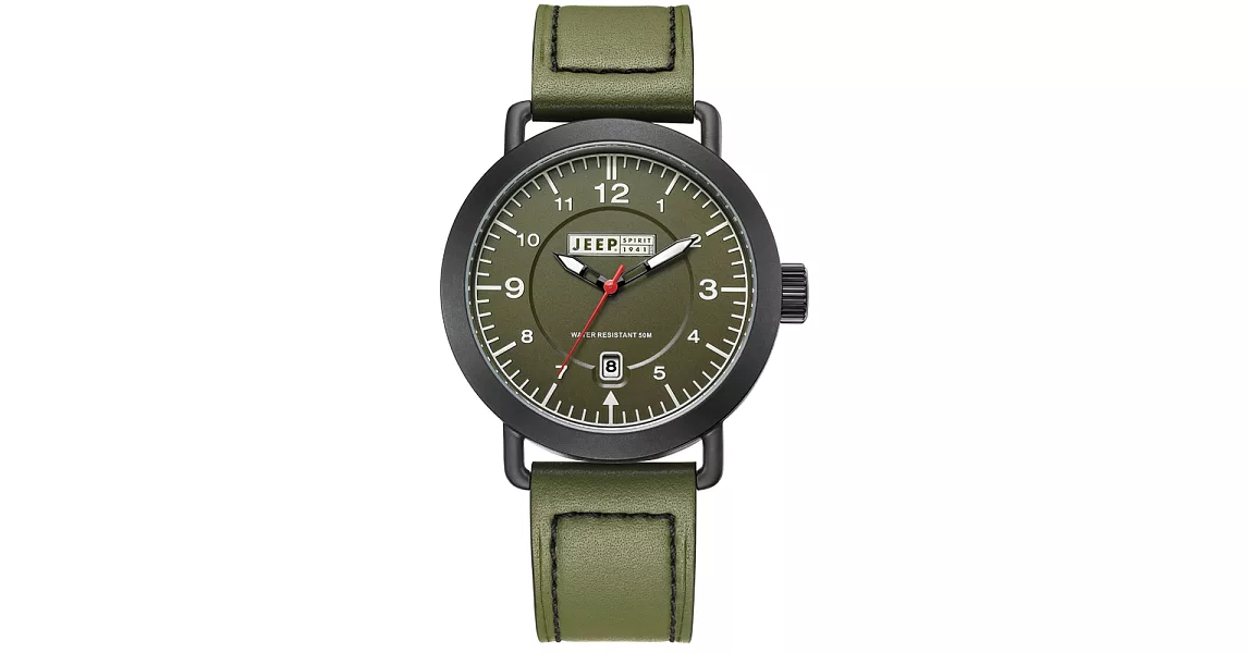【Jeep Spirit】單車時尚風運動休閒潮流腕錶 (綠面/綠色帶 JPS50305)