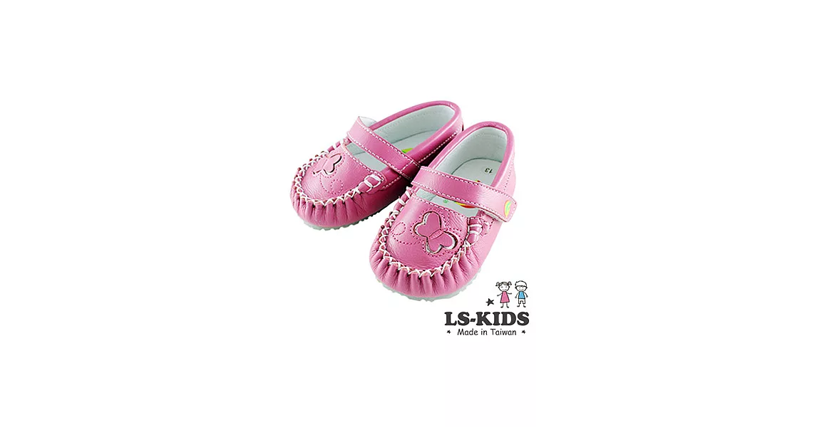 【LS-KIDS】手工精緻學步鞋-氣質蝴蝶包鞋系列-紫紅13.5號