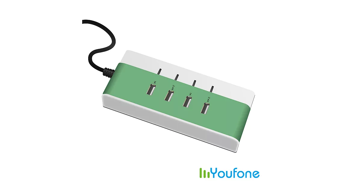 【Youfone】USB智慧充電座(蘋果綠)