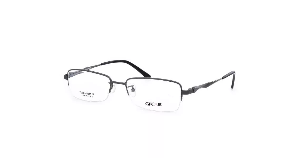 【大學眼鏡】GRIXE 輕量鈦合金 商務半框平光眼鏡1010-C2灰
