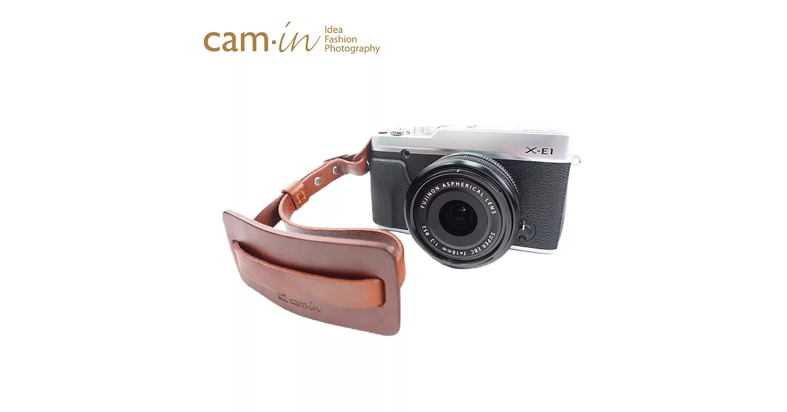 Cam in 真皮風格可調式相機手腕帶(共2色)棕色