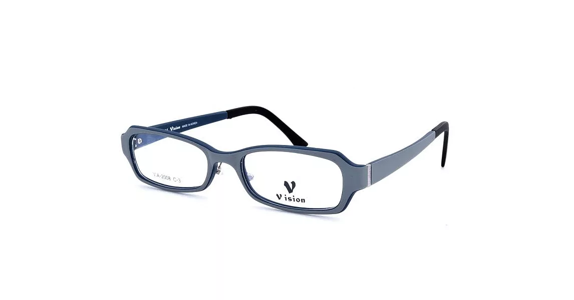 【大學眼鏡】VISION 繽紛 流行潮流方框粗邊平光眼鏡VA-2008-C3灰深藍