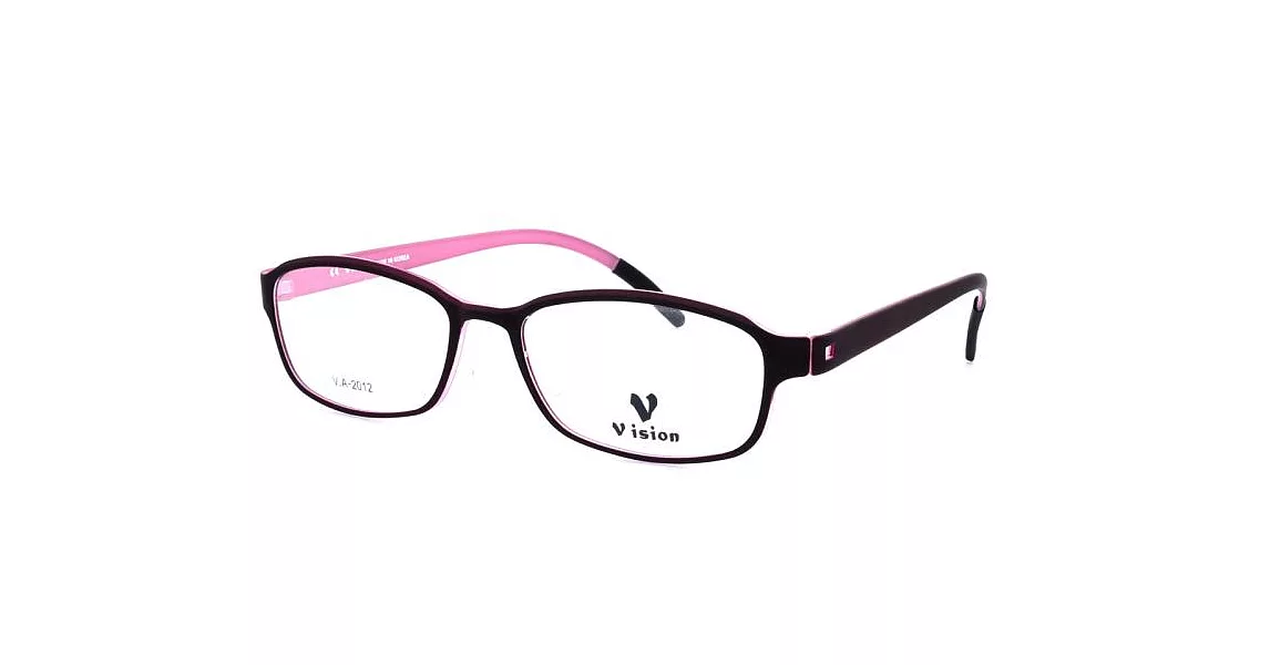 【大學眼鏡】VISION 繽紛潮流 流行方框粗邊平光眼鏡VA-2012-C5咖啡橘