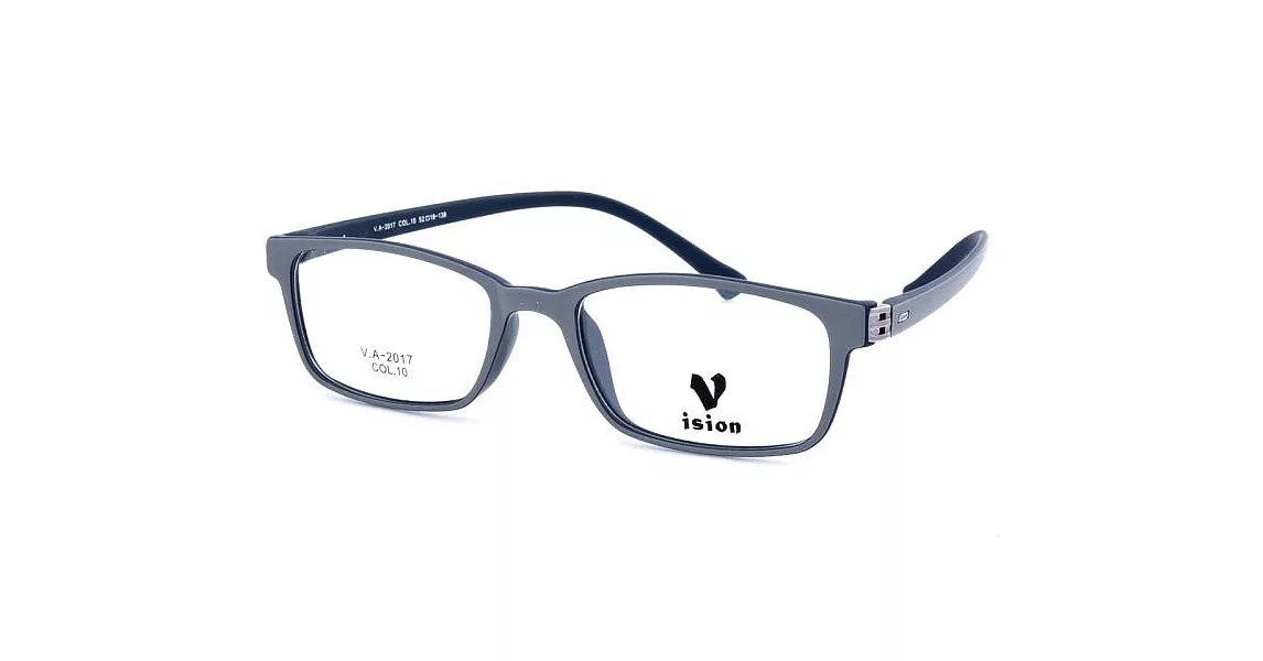 【大學眼鏡】VISION 繽紛潮流 流行方框平光眼鏡VA-2017-C10灰深藍