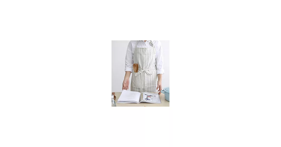 [Mamae] 韓國條紋時尚圍裙 簡約風格 成人廚房圍裙條紋