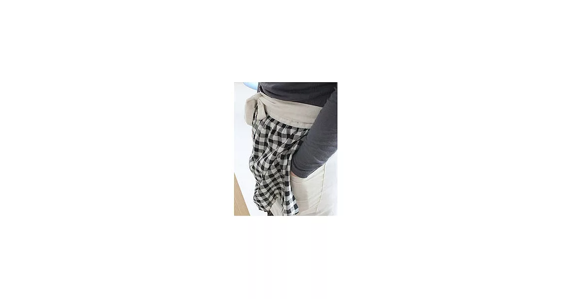 [Mamae] 出口韓國 黑白格紗布時尚半身圍裙 田園風格 腰部圍裙如圖示