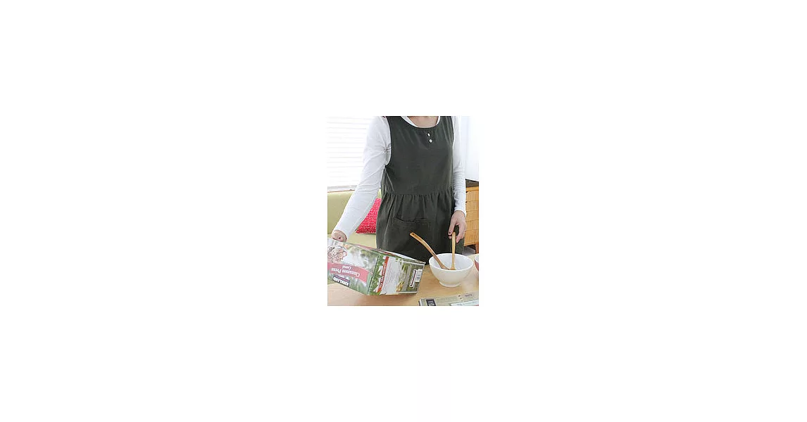 [Mamae] 出口韓國 時尚圍裙 簡約愛家風格 成人廚房圍裙墨綠色