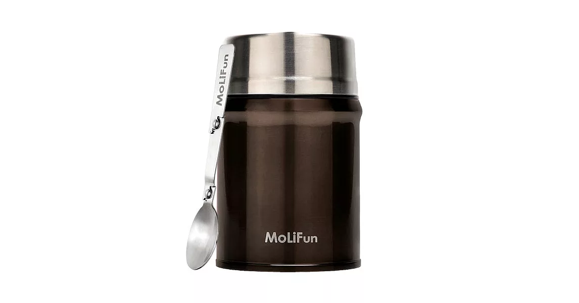 MoliFun魔力坊 316不鏽鋼輕量真空保鮮保溫悶燒罐/悶燒杯800ml-摩卡咖