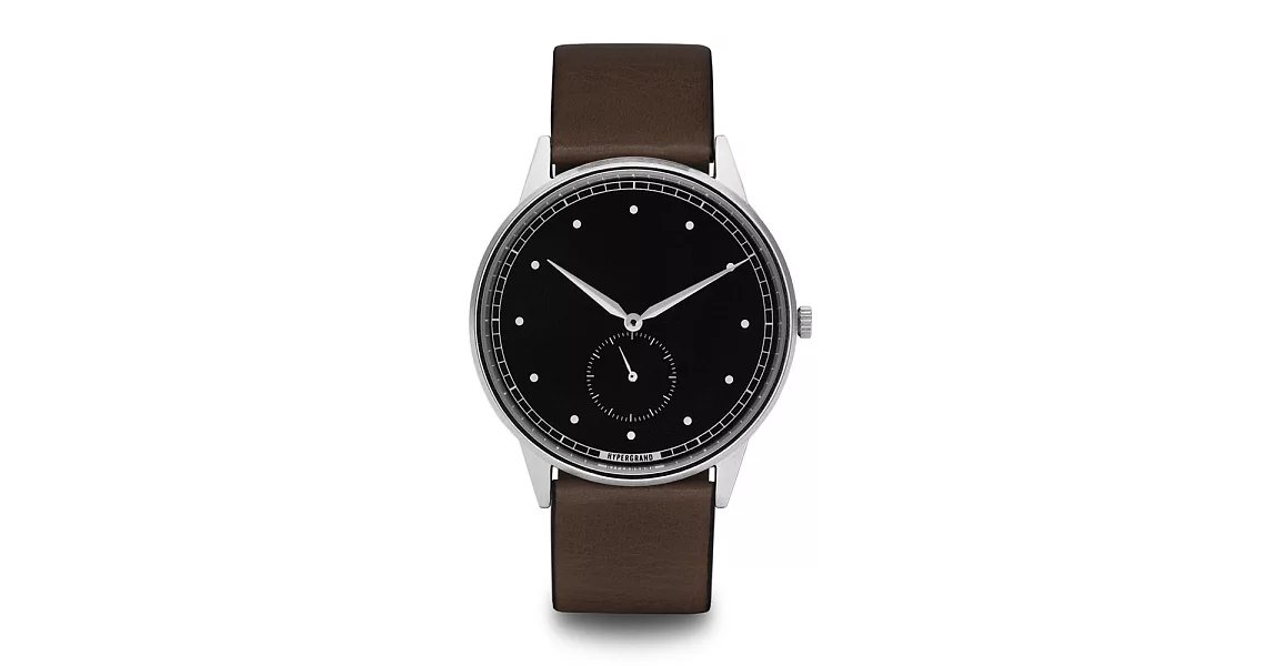 HYPERGRAND手錶 Signature小秒針系列 - 銀黑錶盤棕皮革 Silver Black/Brown Leather