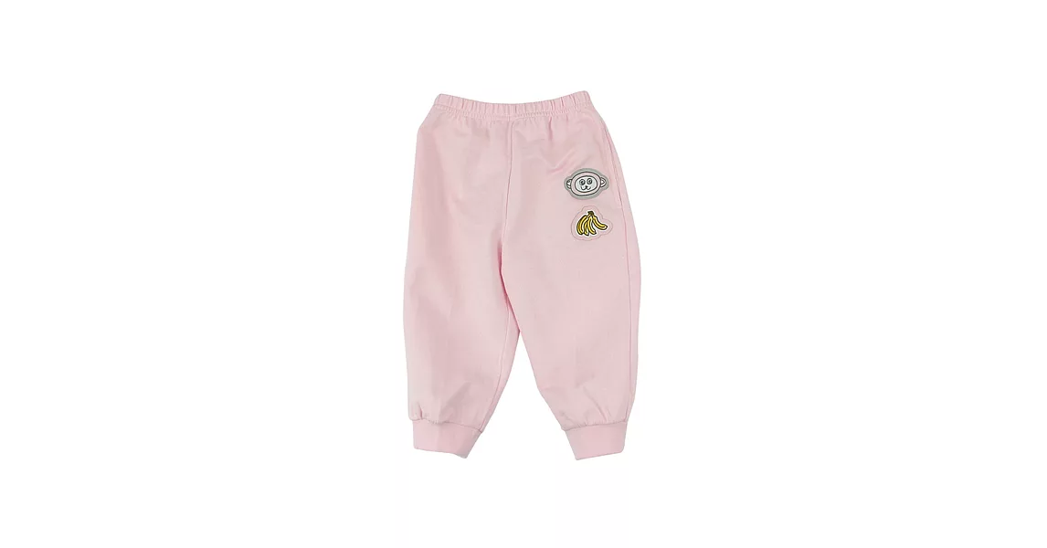 【愛的世界】LOVEWORLD小猴子系列純棉鬆緊帶長褲-台灣製-80粉紅色