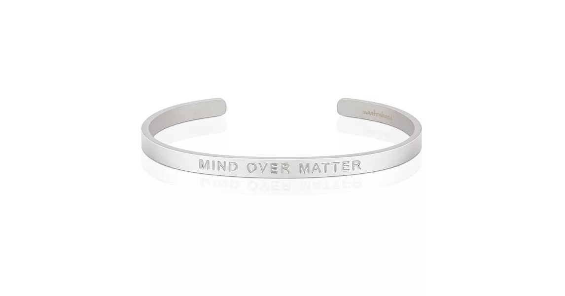 MANTRABAND 美國悄悄話手環 MIND OVER MATTER 心靈戰勝一切 寬版男款 銀色