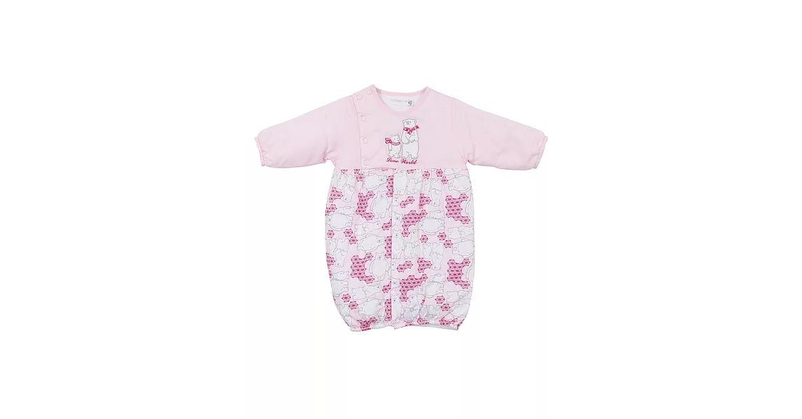 【愛的世界】純棉鋪棉兩用嬰衣-台灣製-3M淺粉色