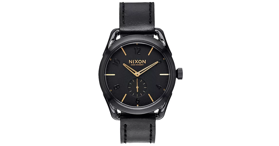 NIXON C39 LEATHER 跟隨自我潮流中性錶-金線x黑x小