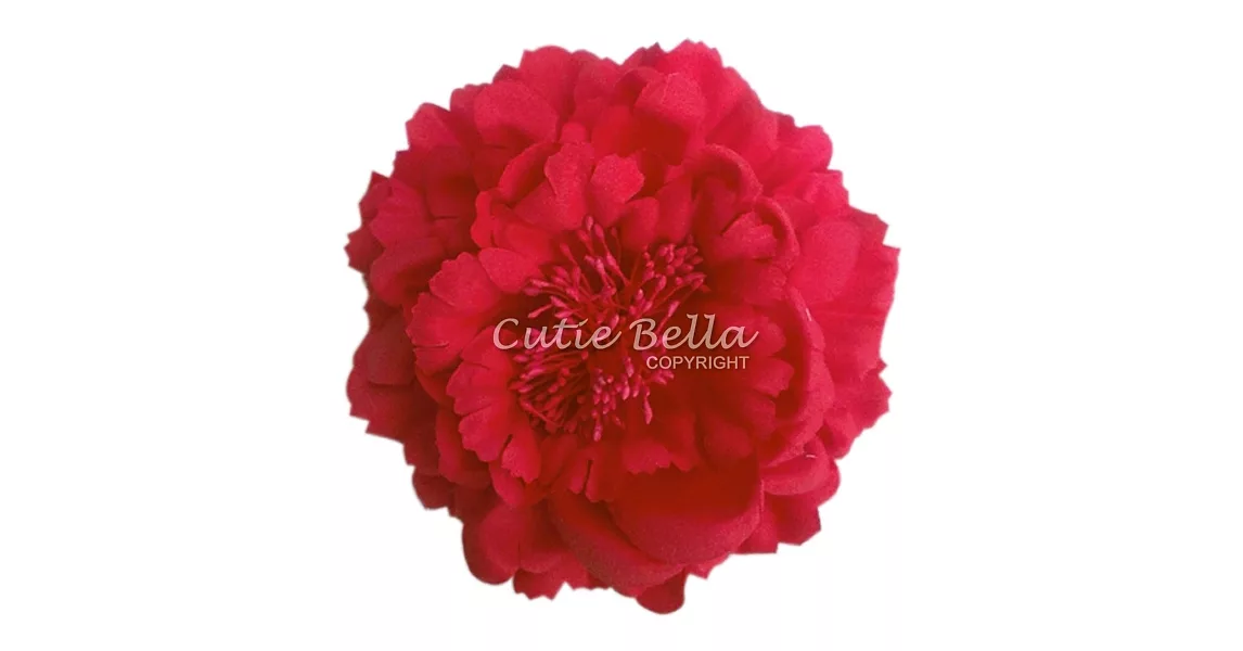 Cutie Bella牡丹花髮夾-Red